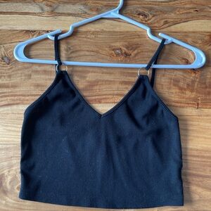 Black Ribbed Women's Top